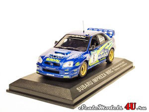 Масштабная модель автомобиля Subaru Impreza WRC New Zealand Rally (T.Makinen - K.Lindstrom 2003) фирмы Altaya (Ixo).