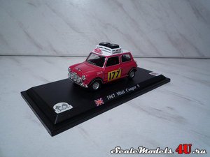Масштабная модель автомобиля Mini Cooper S Rallye de Monte Carlo #177 (R.Aaltonen - H.Liddon 1967) фирмы Del Prado 1:43.