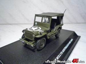 Scale model of Jeep Willis Australia D-Day 1944 produced by Maxi Car.