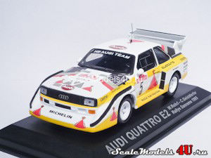 Масштабная модель автомобиля Audi Quattro E2 Rally Sanremo (W.Rohl - C.Geistdorfer 1985) фирмы Altaya (Ixo).
