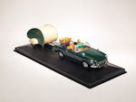 MGB Convertible Green Trailer with Figures