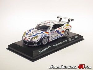 Масштабная модель автомобиля Porsche 911 GT3 24 Heures du Mans #77 (Jeannette-Dumas-Haezebrouck 2001) фирмы Altaya (Ixo).