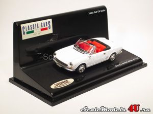 Scale model of Fiat 124 BS1 Spider White (1971) produced by Vitesse.