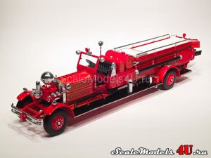 Scale model of Ahrens-Fox "Quad" Fire Engine (1930) produced by Matchbox.