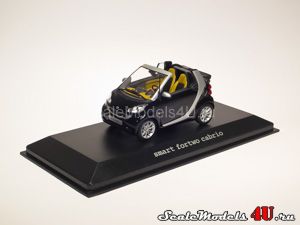 Scale model of Smart Fortwo Cabrio A451 Deep Black (2007) produced by Minichamps.