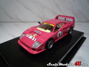 Масштабная модель автомобиля Ferrari F40 Racing (1987) фирмы Hot Wheels (Mattel).