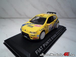 Масштабная модель автомобиля Fiat Punto S1600 Rally Monte-Carlo #58 M.Ligato - M.Garcia (2003) фирмы Altaya (Ixo).