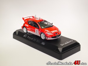 Масштабная модель автомобиля Peugeot 206 WRC Rally Monte-Carlo Reid Burns (2003) фирмы Solido 1:43.