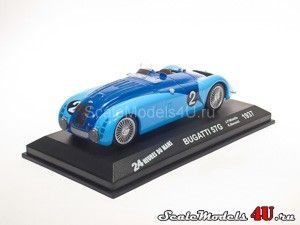 Масштабная модель автомобиля Bugatti 57G 24 Heures du Mans #2 (Wimille-Benoist 1937) фирмы Altaya (Ixo).