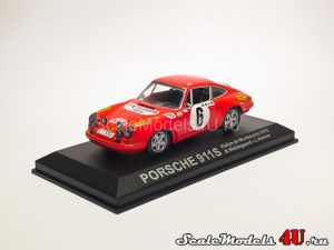 Scale model of Porsche 911S Rally de Montecarlo #6 (B.Waldegaard - L.Helmer 1970) produced by Altaya (Ixo).