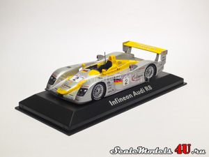 Масштабная модель автомобиля Audi R8 Infineon №2 (Le Mans 2002) фирмы Minichamps.