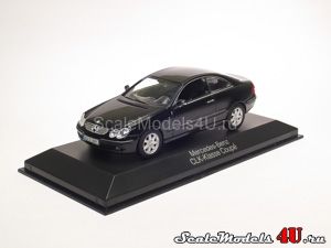 Масштабная модель автомобиля Mercedes-Benz CLK Class Coupe C209 Obsidian Black (2003) фирмы Minichamps.