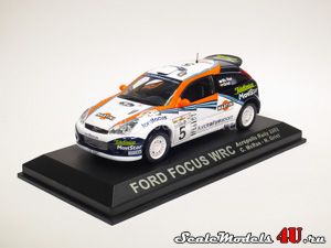 Scale model of Ford Focus WRC Acropolis Rally #5 (C.McRae - N.Grist 2002) produced by Altaya (Ixo).