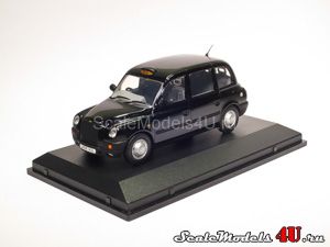 Scale model of LTI TX4 Taxi Black Cab (2007) produced by Oxford Diecast.