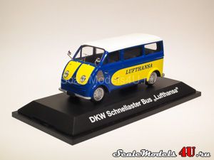 Scale model of DKW Schnellaster Bus "Lufthansa" (1955) produced by Schuco.