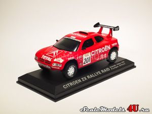 Scale model of Citroen ZX Rallye Raid Granada-Dakar #201 (P.Lartigue - M.Perrin 1996) produced by Altaya (Ixo).