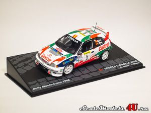Масштабная модель автомобиля Toyota Corolla WRC Rallye Monte-Carlo #5 (C.Sainz - L.Moya 1998) фирмы Altaya (Ixo).