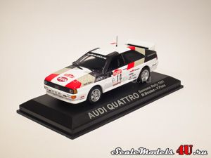 Масштабная модель автомобиля Audi Quattro SanRemo Rally #14 (M.Mouton - F.Pons 1981) фирмы Atlas 1:43.